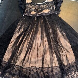 Elegant Black Lace Dress- Trish Scully